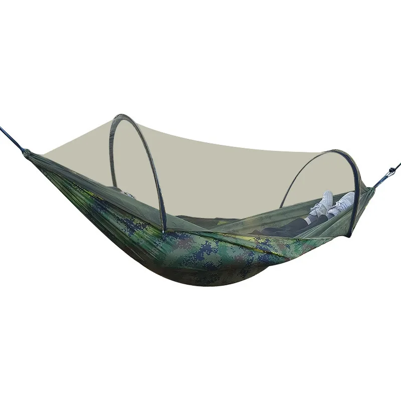 Portable Foldable Adults' Camping Hammock Colorful Mesh Nylon Fabric with Mosquito-Proof Swing Tent for Travel